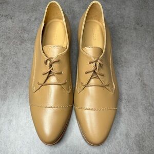 Nisolo Emilia Leather Cap Toe Oxford – Almond – Size 10
